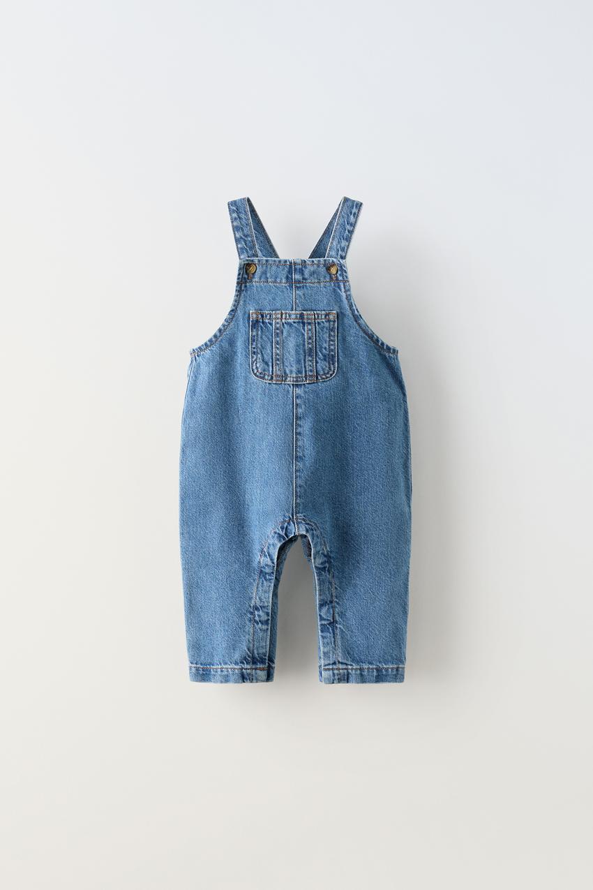 ポケット デニム オーバーオール - ミディアムブルー | ZARA Japan / 日本