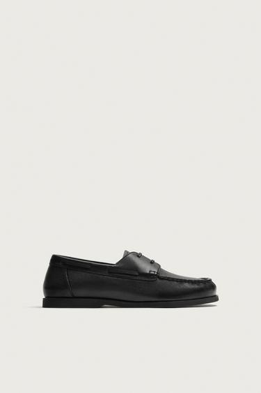 SEGELSCHUH AUS LEDER - Schwarz von Zara