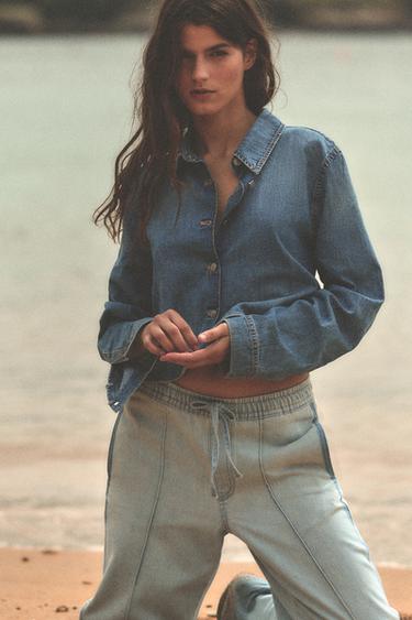 ДЖИНСОВАЯ РУБАШКА TRF С ОТКРЫТОЙ СПИНОЙ — СИНИЙ от Zara — изображение 0