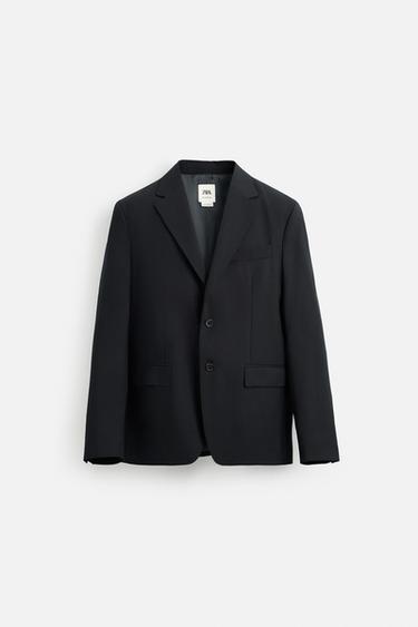 BLAZER TRAJE 100% LANA - Marino de Zara