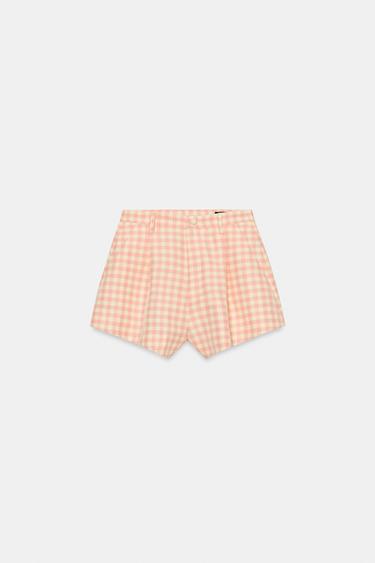 SHORT À CARREAUX VICHY ZW COLLECTION - Rose / Blanc de Zara - Image 4
