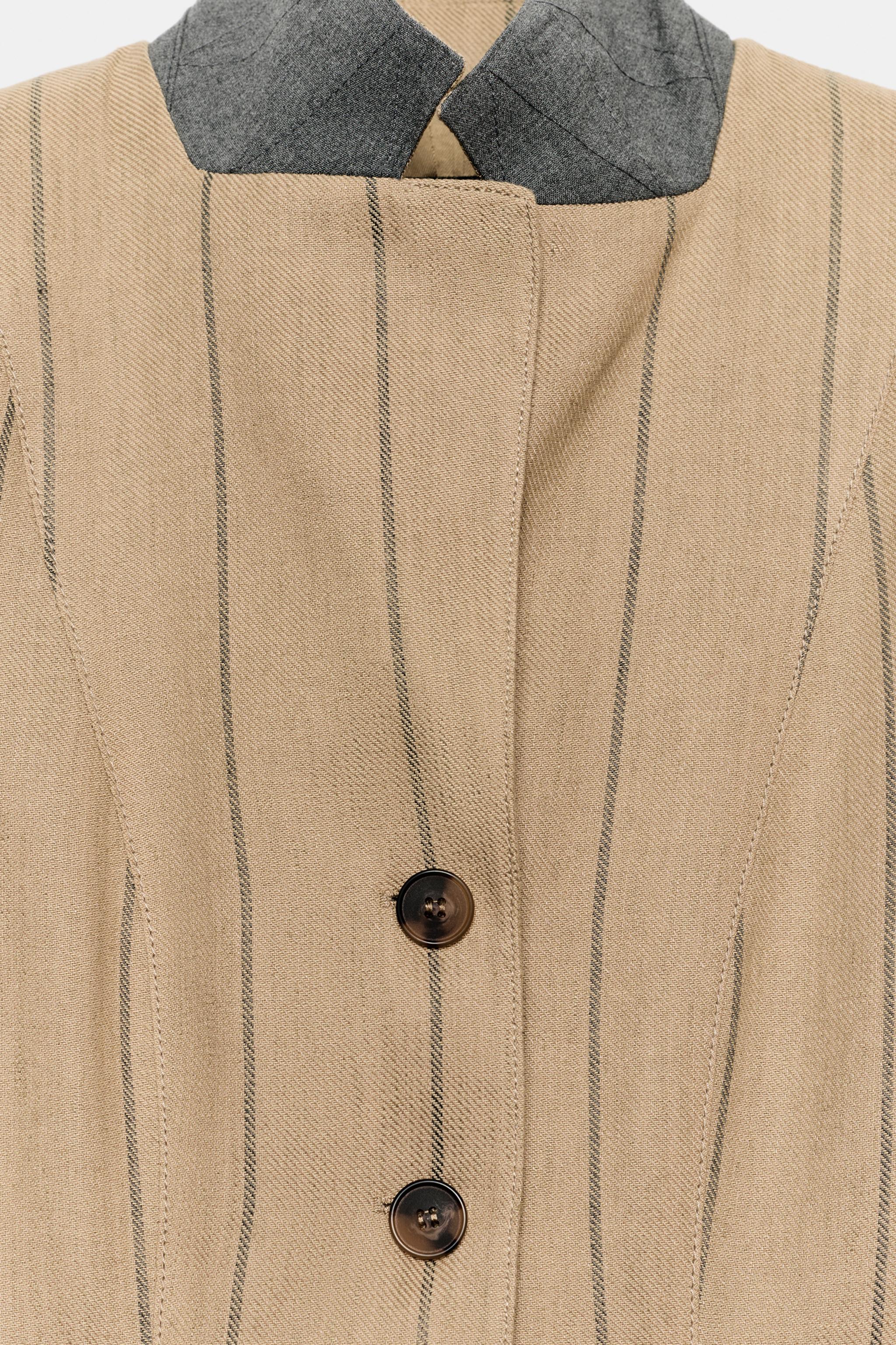ZW COLLECTION STRIPED LINEN BLEND BLAZER