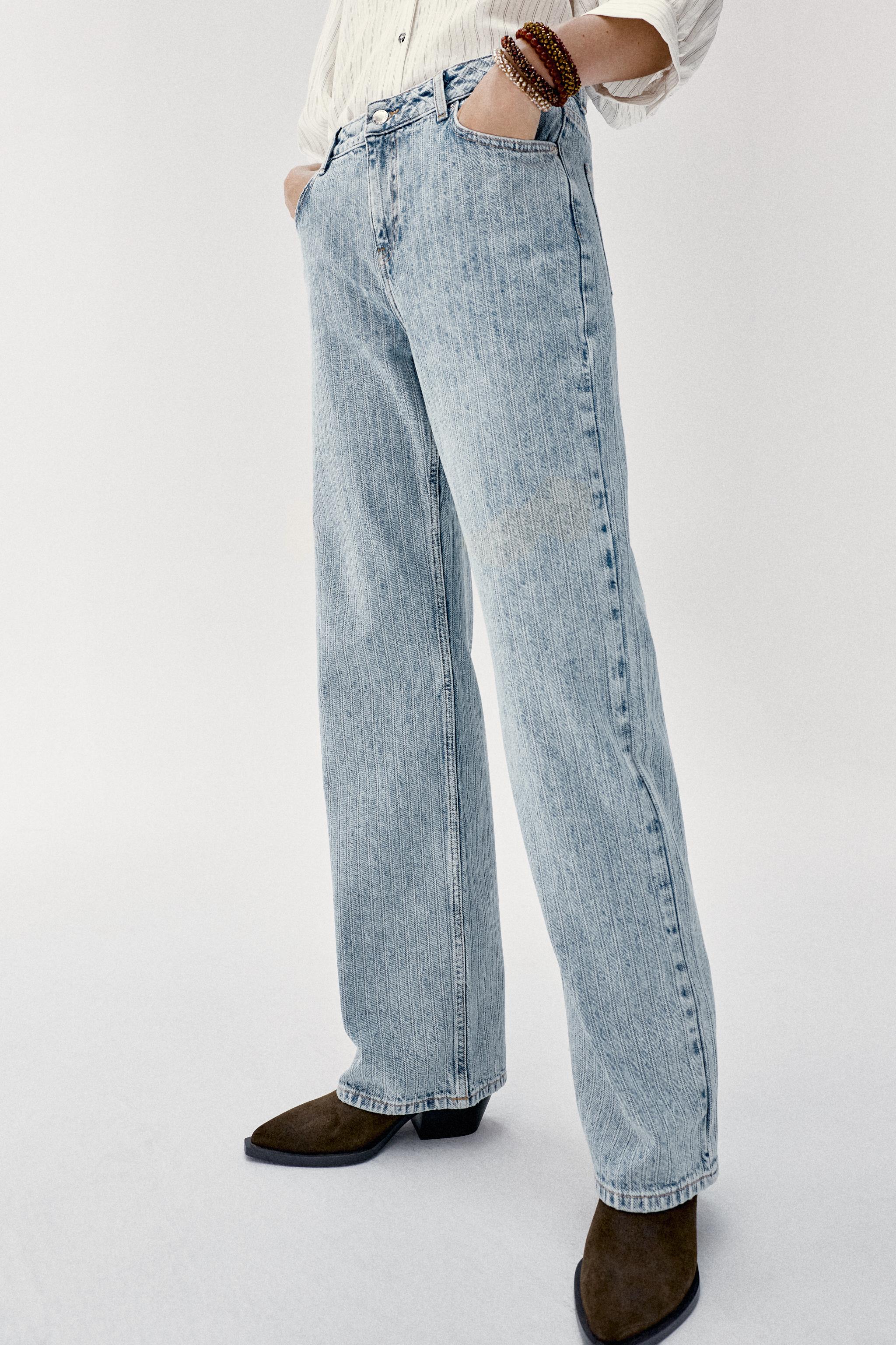 Женские джинсы Zara Z1975 MID-RISE STRAIGHT JACQUARD JEANS — фото 2