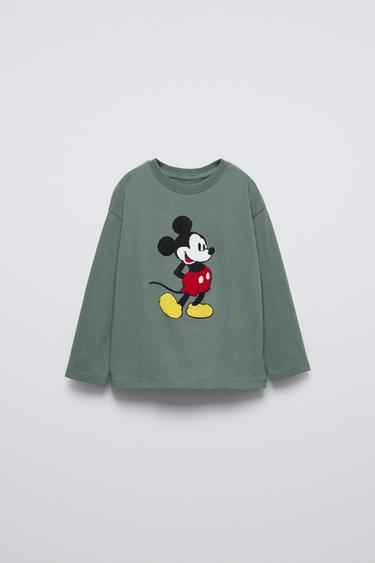 Zara MICKEY MOUSE © DISNEY RUFFLED SHIRT - Green