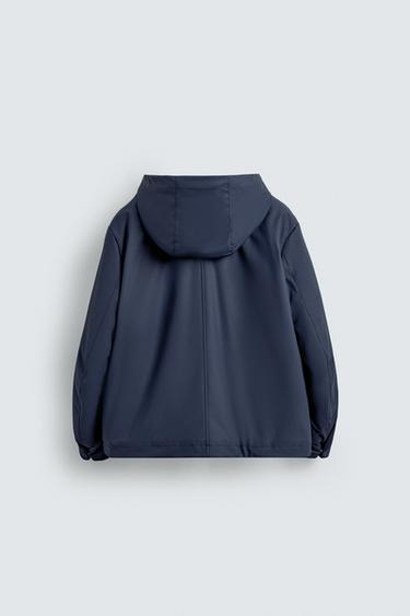 RUBBERISED EFFECT PARKA WITH HOODIE - Ink blue by Zara