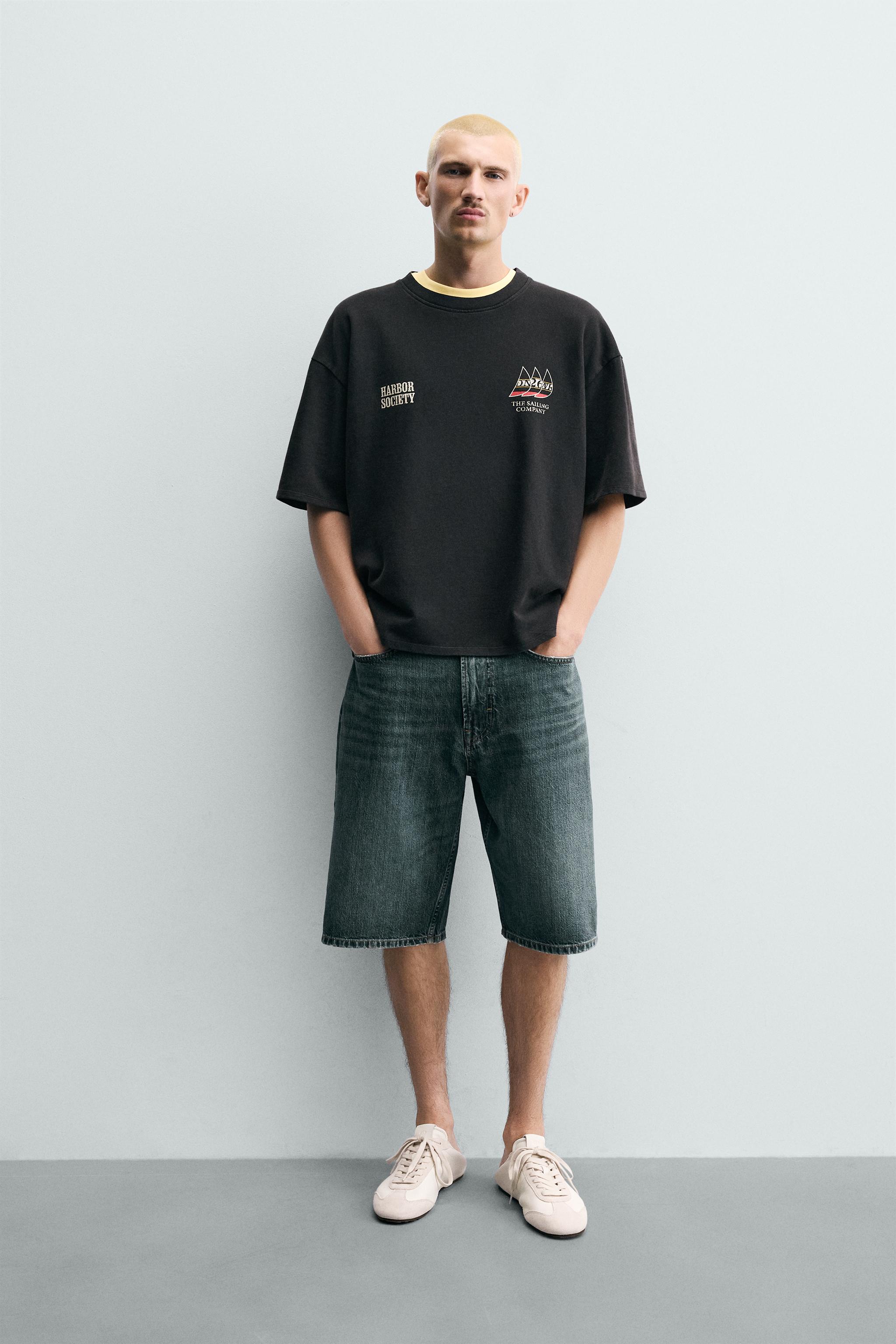 WASHED NAUTICAL PRINT SWEATSHIRT - Dark anthracite | ZARA United