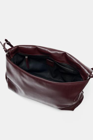 CLUTCH BAG WITH STRAP - Burgundy Red by Zara - Image 5