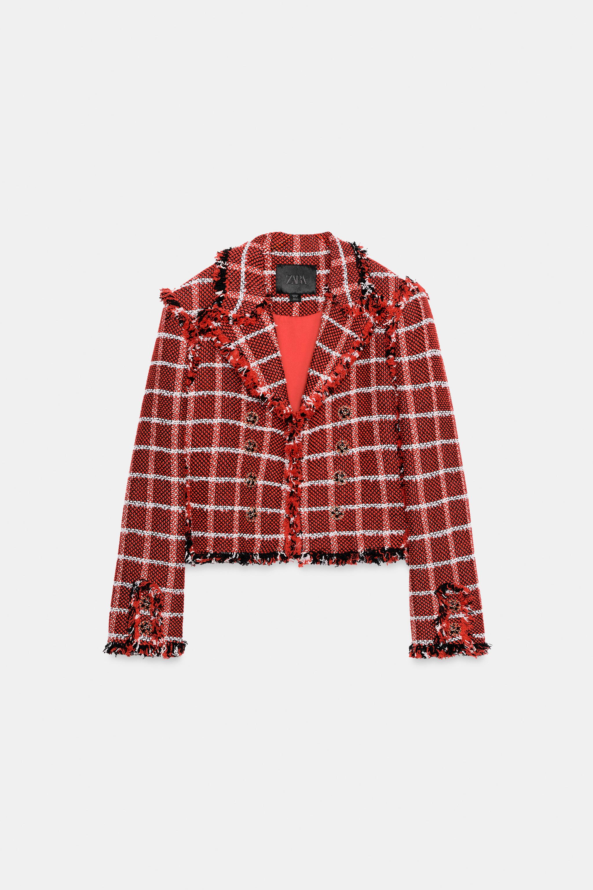 新品　ZARA　ショートニットブレザー ボタン付きショートブレザー - グリッターブラウン | ZARA Japan / 日本