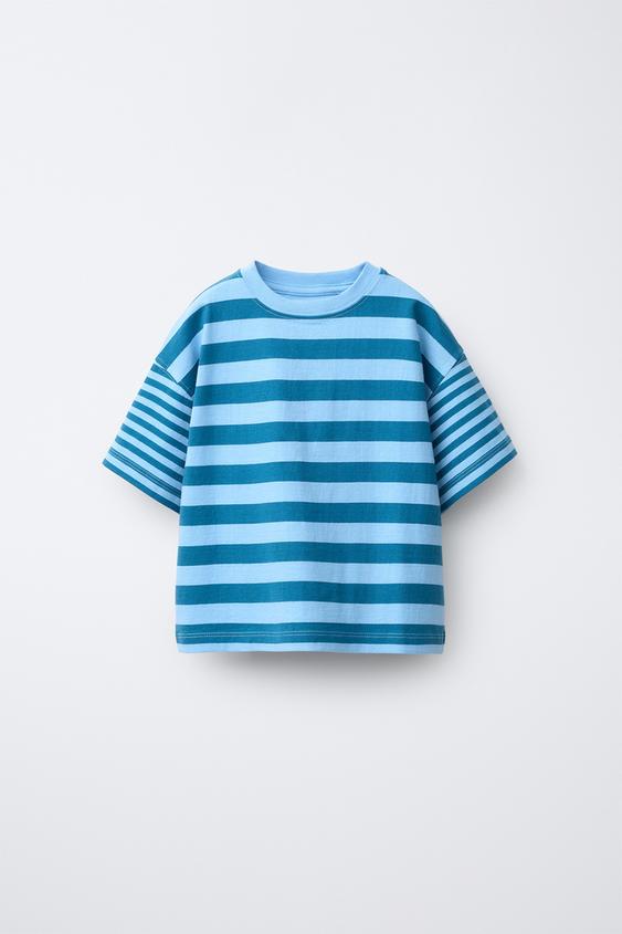 STRIPED T-SHIRT - Blue by Zara - Image 0