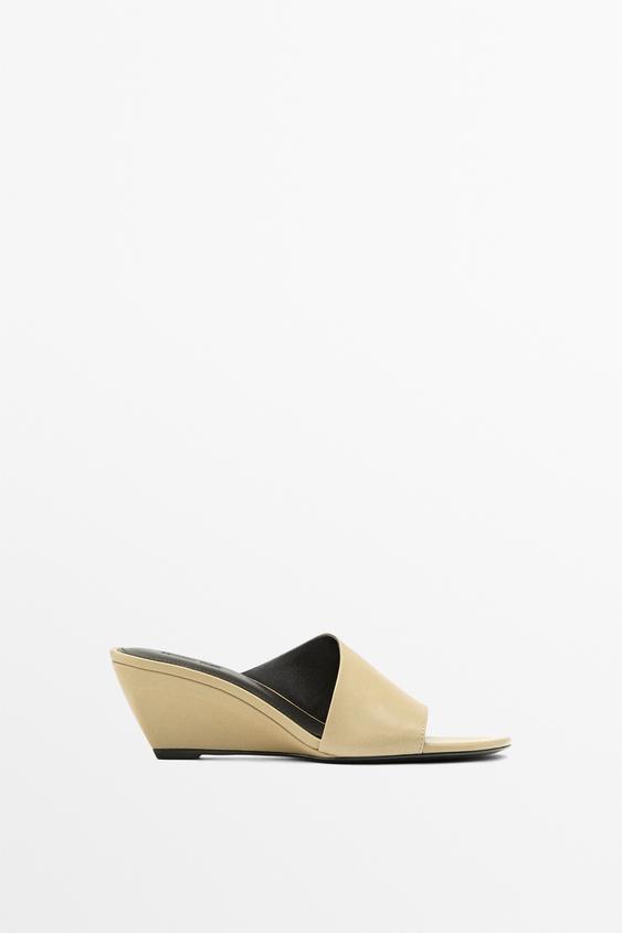 Soft leather wedge heel sandals from Zara - $200