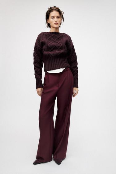 JERSEY PUNTO LANA 100% LIMITED EDITION - Burgundy de Zara