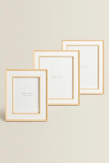 CONTRAST WOODEN PHOTO FRAME - White by Zara
