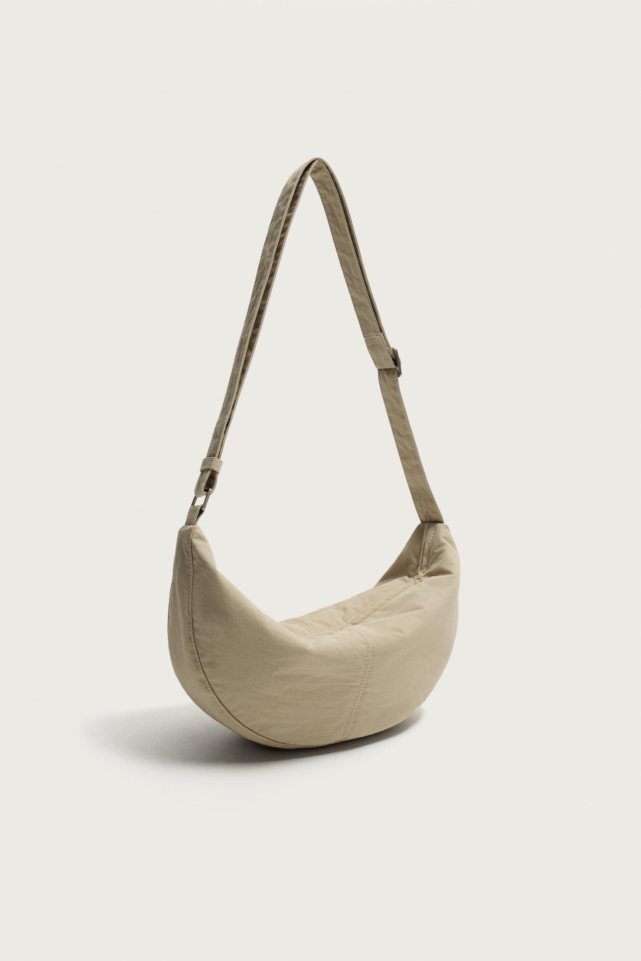 SMALL NYLON SHOULDER BAG — Bone White