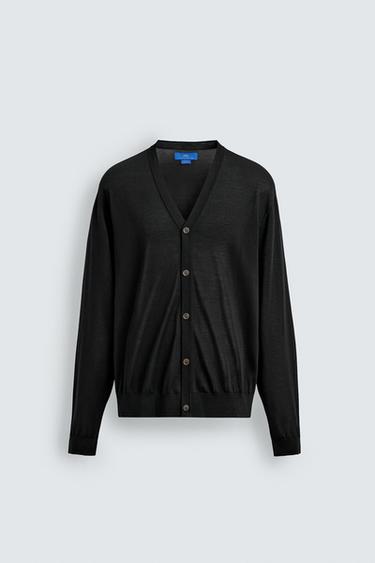 ААРОН ЛЕВИН X ZARA 100% ЖІБЕК КАРДИГАН - Қара Zara компаниясынан