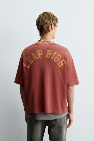 VARSITY OPEN WEAVE T-SHIRT - Red by Zara - Image 2
