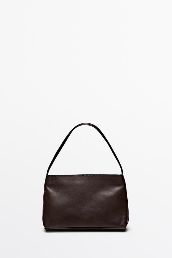 Zara Small nappa leather shoulder bag - Brown - Image 0