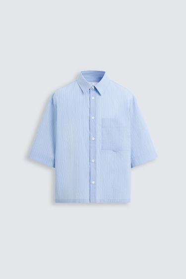 CAMISA RAYAS - Celeste de Zara