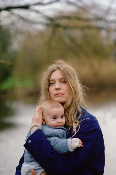 GEWATTEERDE JAS MET TEXTUUR - Blauw / Grijs van Zara