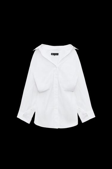 OVERSIZED POPLIN SHIRT - White by Zara - Image 0