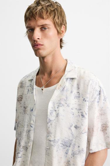 ABSTRACT PRINT SHIRT - Light blue by Zara - Image 5
