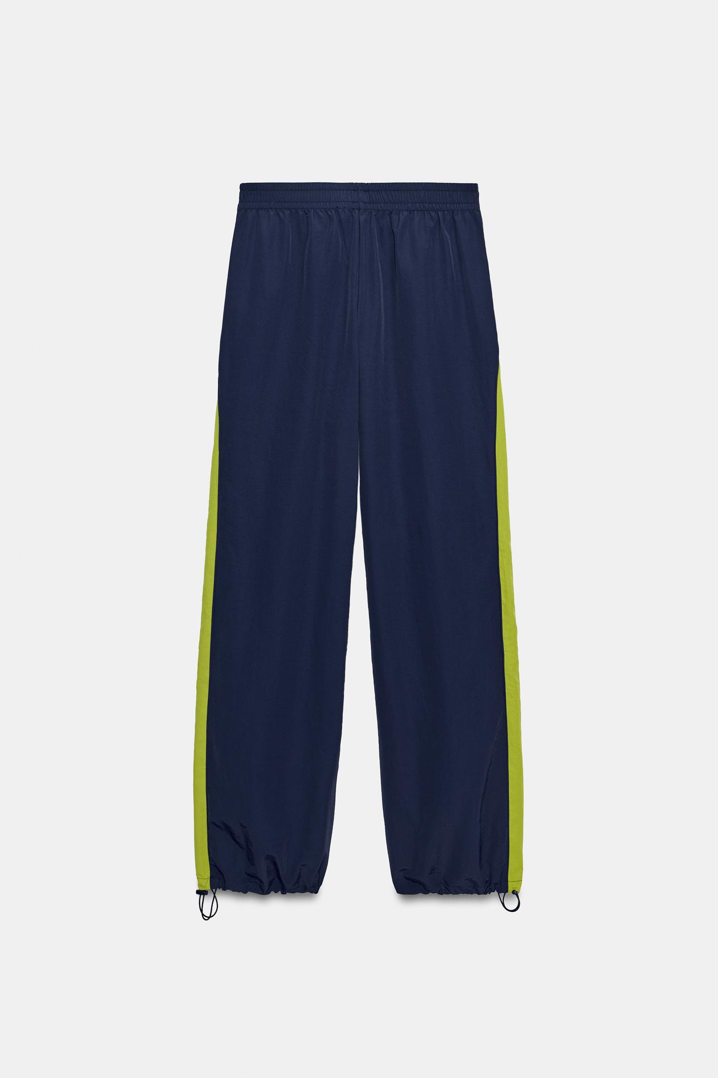 Женские брюки Zara Technical Side Stripe, цвет: Тёмно-синий — фото 7