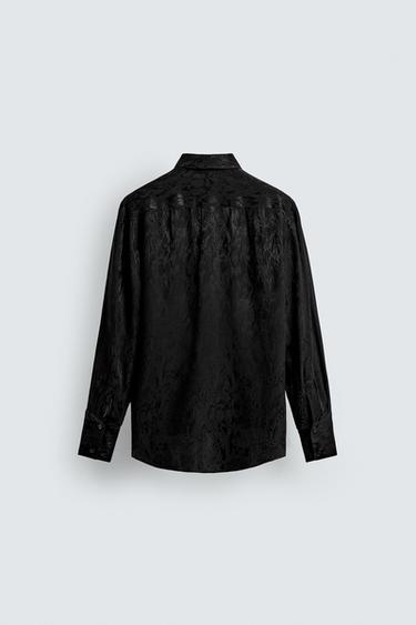 CHEMISE FLUIDE JACQUARD - Noir de Zara - Image 7