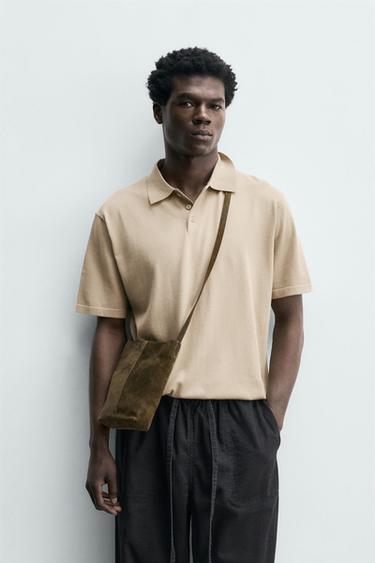 POLO PUNTO REGULAR FIT MEZCLA ALGODÓN - Tostado de Zara