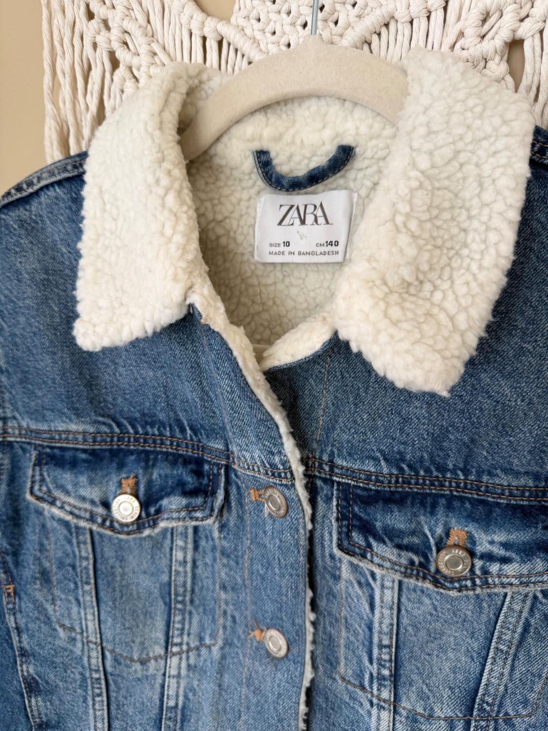 FLEECE TRIM DENIM JACKET - Image 3