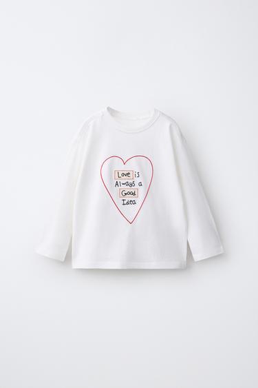 T-SHIRT WITH PRINTED PATCHES - White by Zara - Image 0