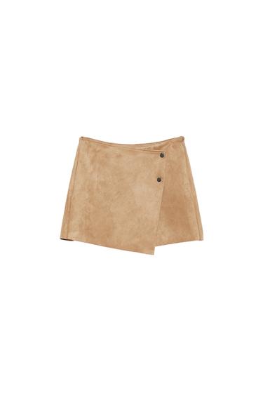 FAUX SUEDE BERMUDA SKORT