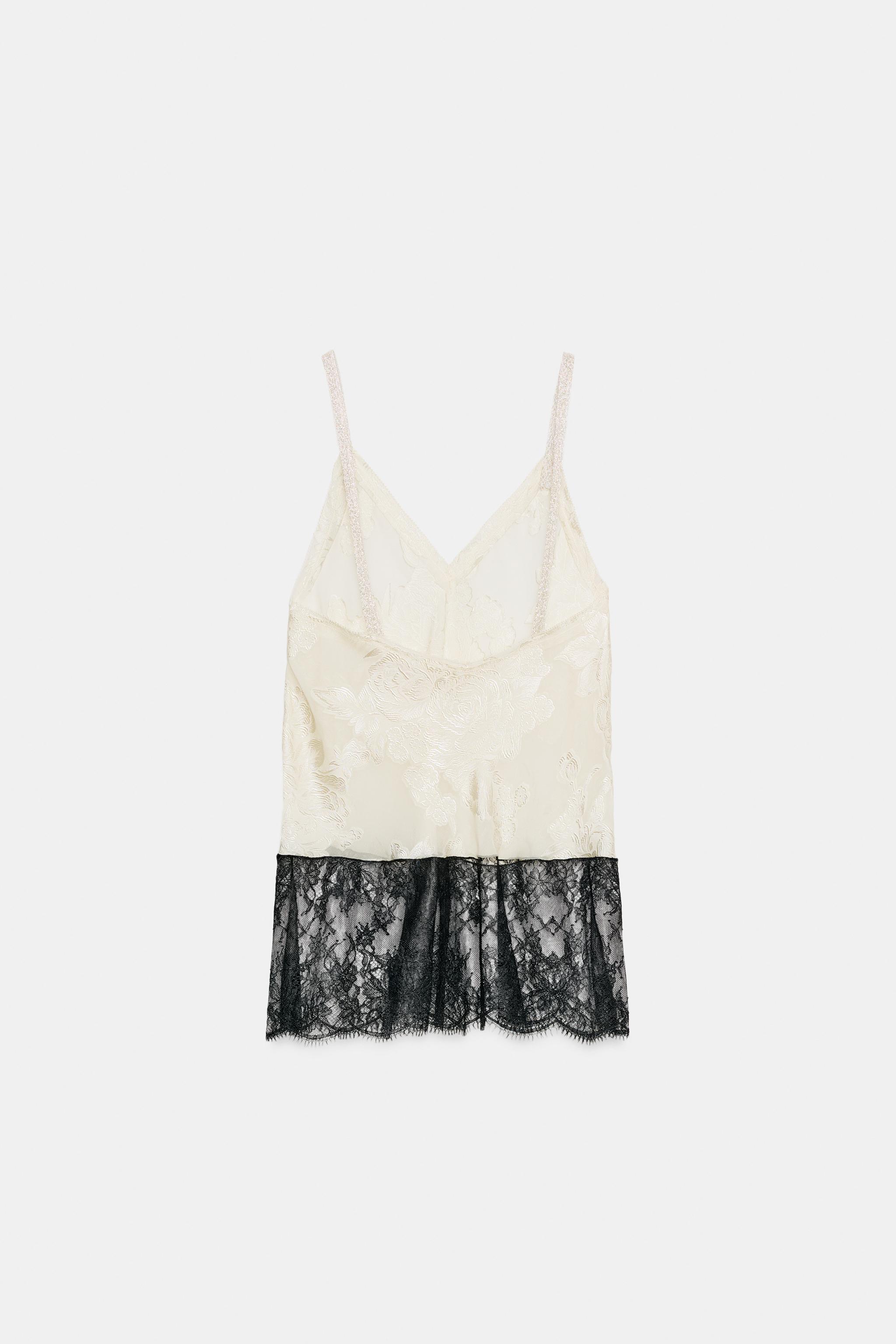 Женские рубашки Zara ZW COLLECTION SILK JACQUARD CAMI — фото 8