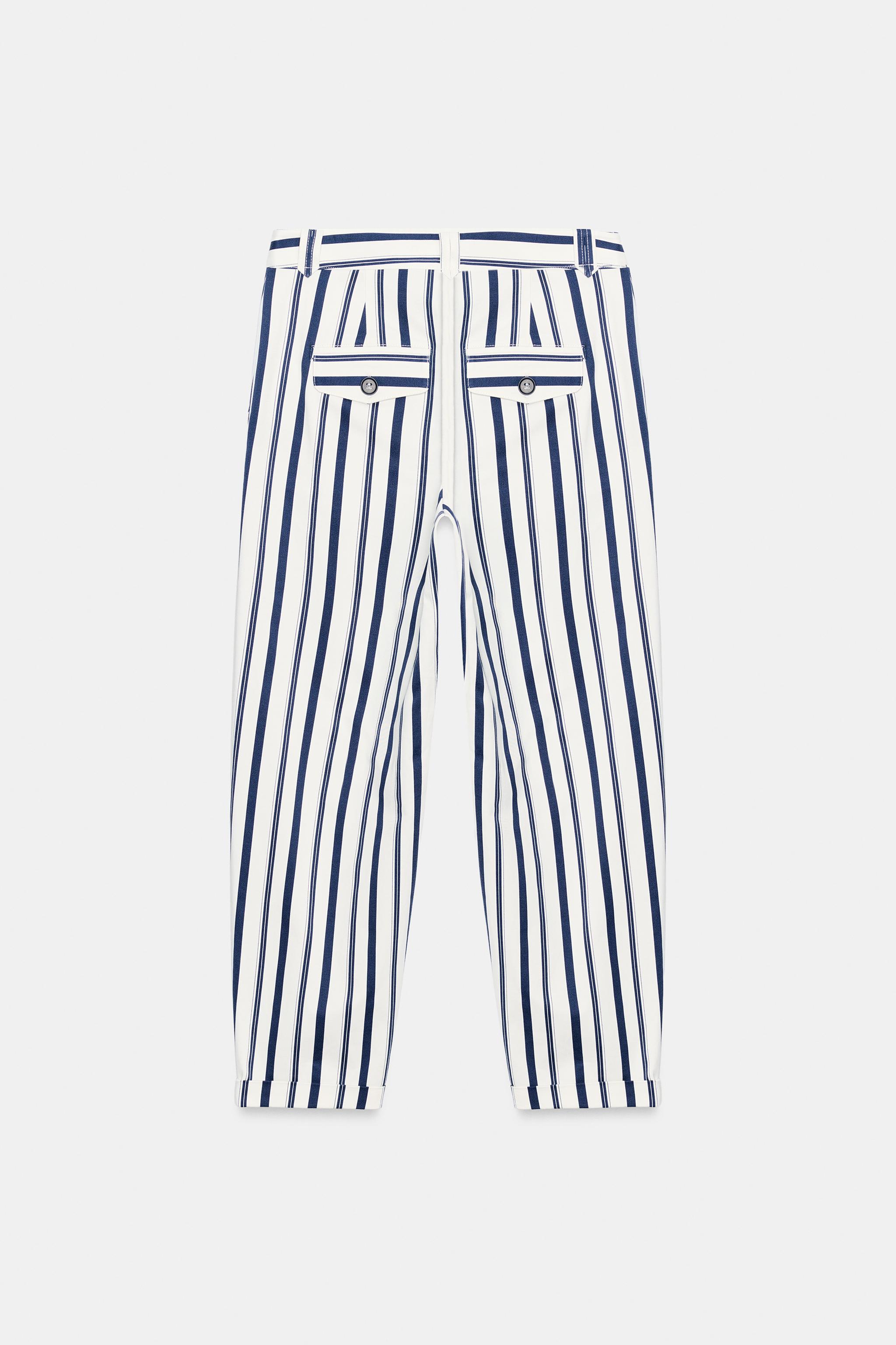 Zara ÇİZGİLİ CHINO PANTOLON görsel 8