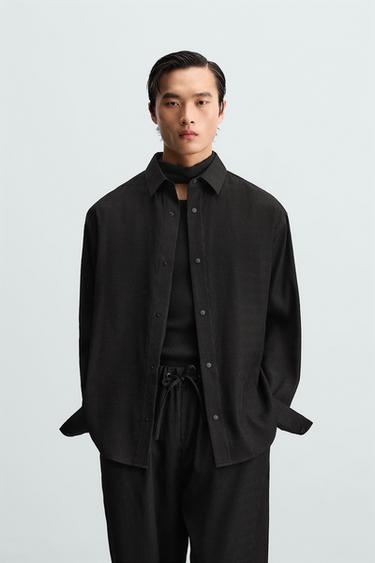 TEXTURED RELIEF SHIRT - Black by Zara