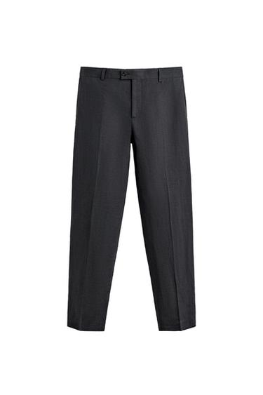QUẦN ÂU DÁNG REGULAR FIT 100% VẢI LINEN - Màu xanh hải quân đậm từ Zara