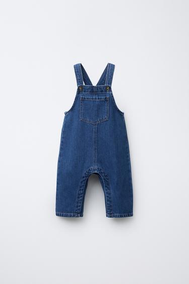 LONG DENIM DUNGAREES - Mid-blue by Zara