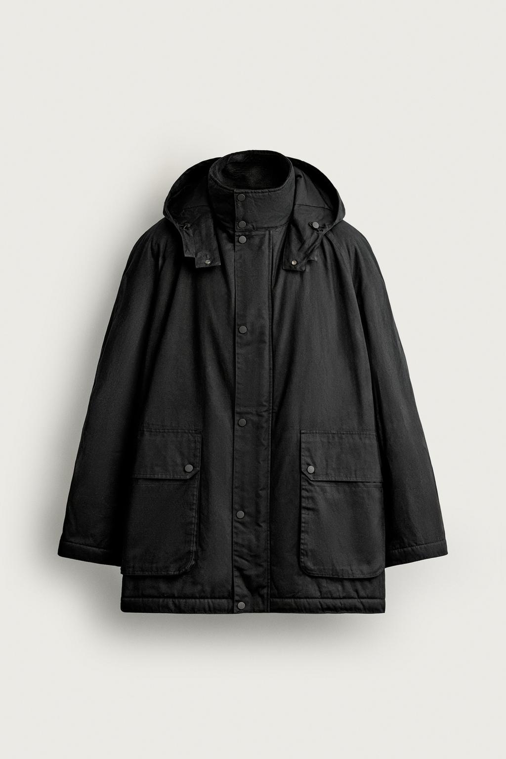WAXED-EFFECT PADDED JACKET