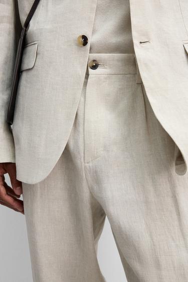 100% LINEN SUIT TROUSERS - Sand by Zara - Image 5