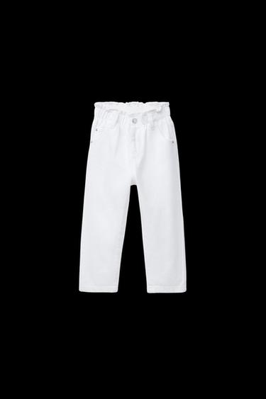 PAPERBAG JEANS WITH HEART POCKETS - White by Zara - Image 0