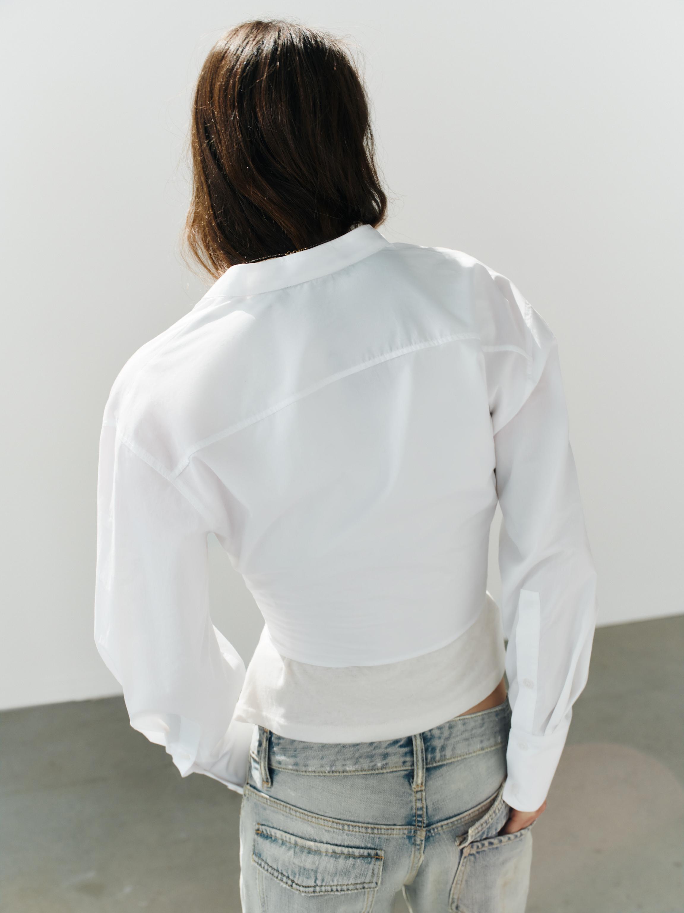 STRAPPY CORSET POPLIN SHIRT