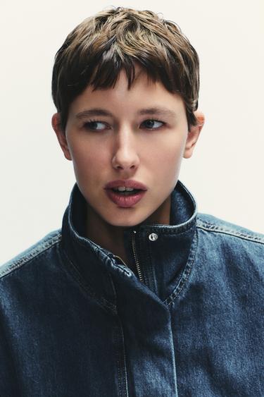 Zara TRF DENIM JACKET - Blue