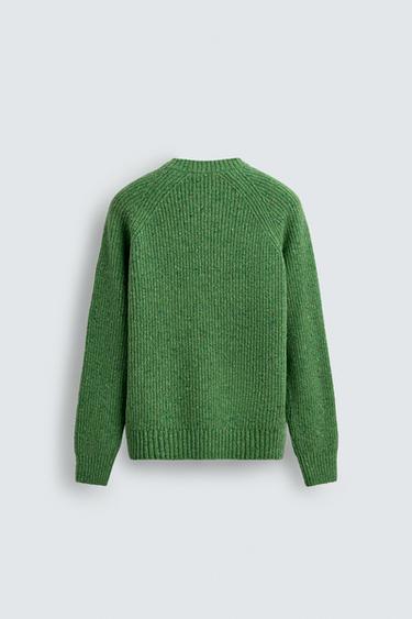 PURL KNIT FLECKED JUMPER - Green by Zara - Image 7
