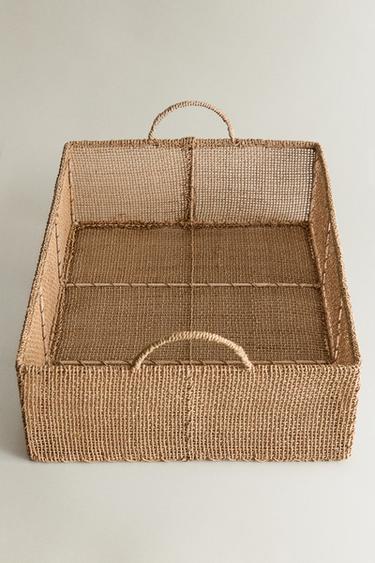 RECTANGULAR SISAL BASKET - Light beige by Zara