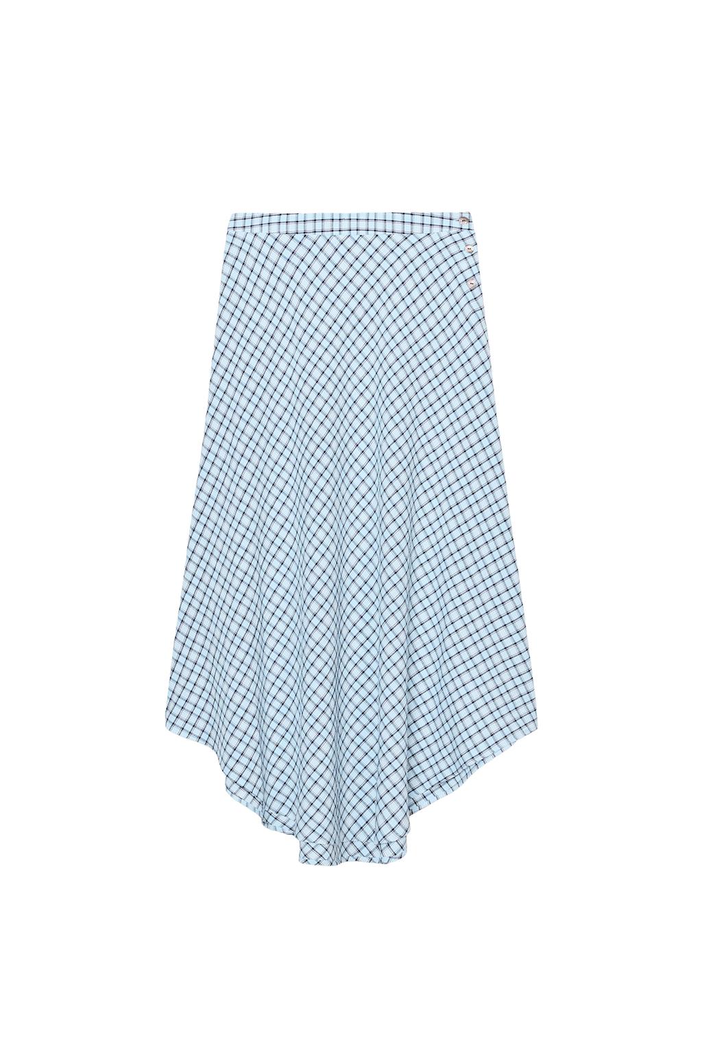ASYMMETRIC PLAID MIDI SKIRT - image 3