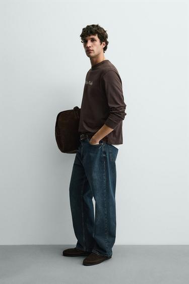 SLOGAN PRINT T-SHIRT - Brown by Zara - Image 3