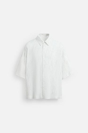 CHEMISE À RAYURES - Blanc de Zara