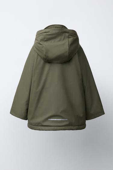 RUBBERISED WATER-REPELLENT FAUX SHEARLING JACKET - Khaki by Zara - Image 3