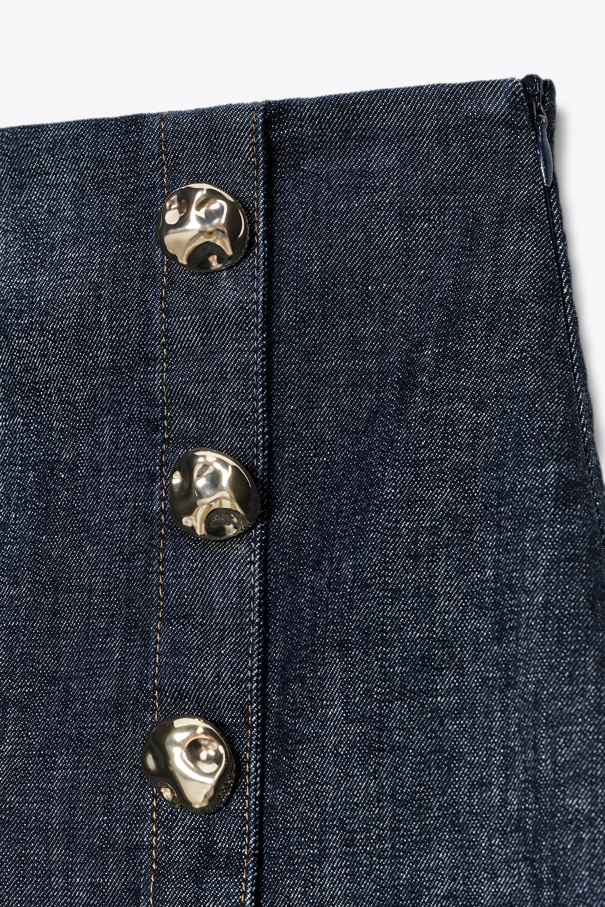 JUPE-CULOTTE Z1975 EN JEAN CROISÉE À BOUTONS