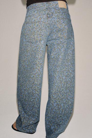 JEAN ZW COLLECTION BARREL TAILLE HAUTE FLEURS - Bleu de Zara - Image 2