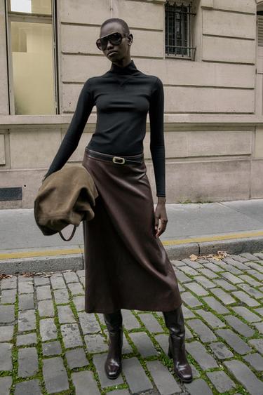 WOOL CROSSOVER HIGH NECK JUMPER - Black by Zara - Image 3