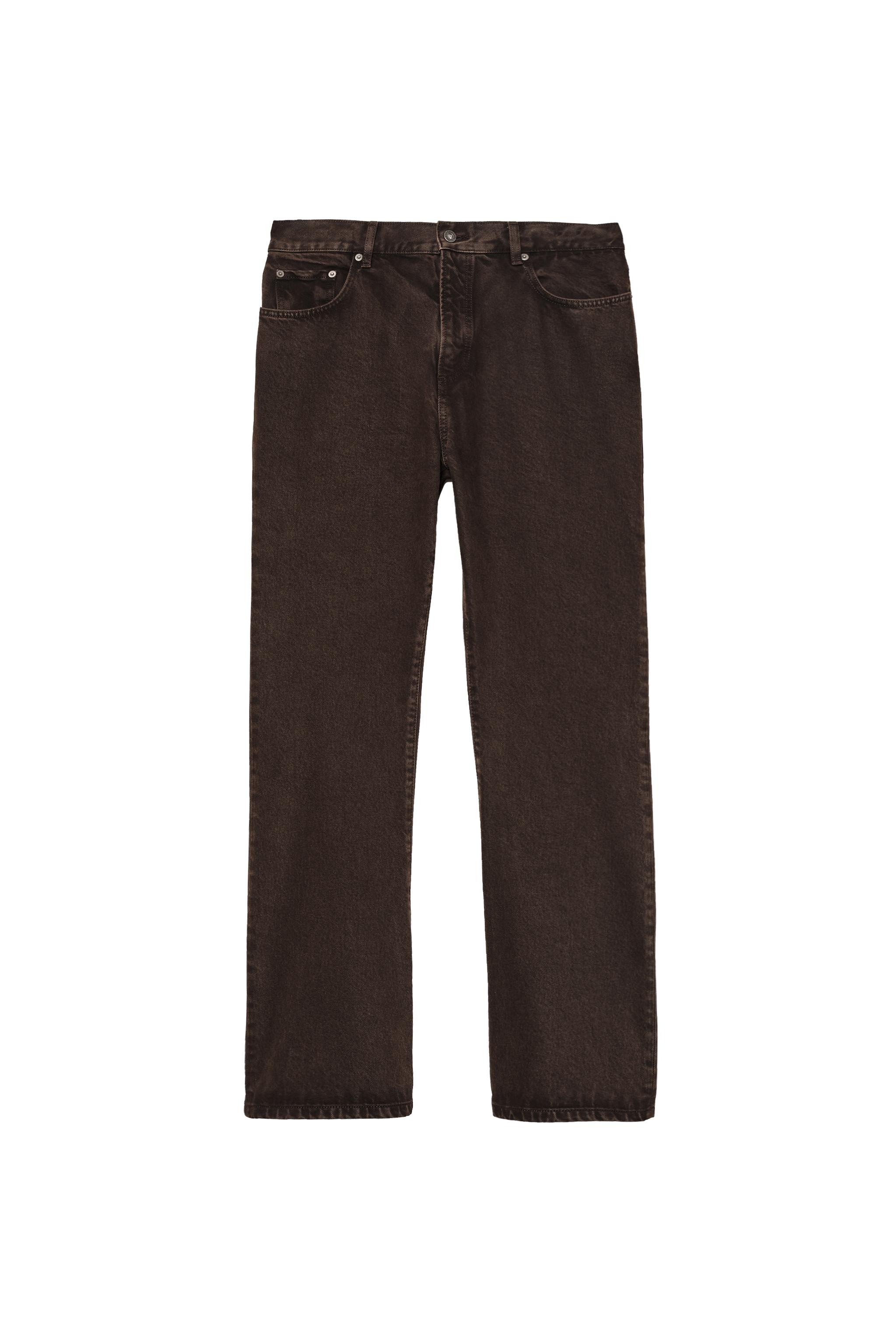 FLARED FIT JEANS — Brown